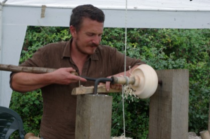 Jack Labonowski demonstrates wood turning